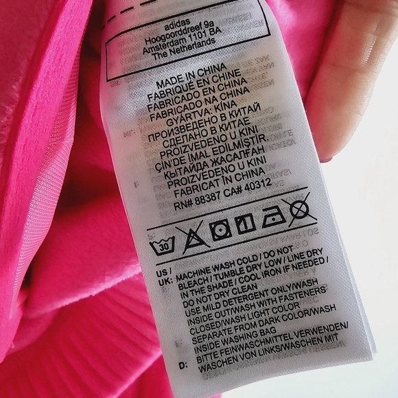 NWT Jeremy Scott Adidas Originals JS Track Crop Top Jacket Velour Solar Pink L - Picture 7 of 8